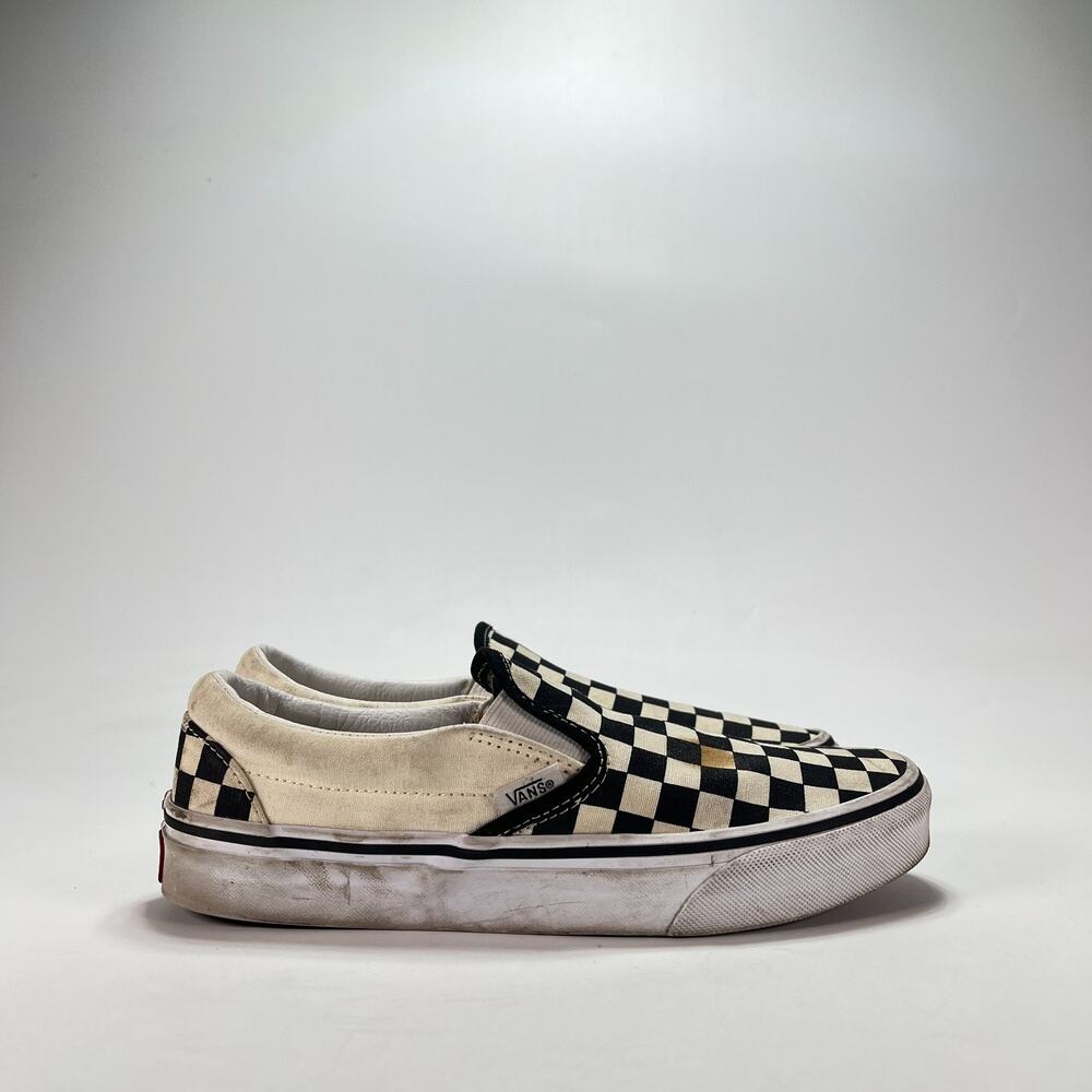 Vans Classic Slip On Checkerboard Black White Skate Shoes 500714 Women's Size 8